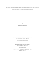 ESSAYS ON CONTEMPORARY CHALLENGES IN OPERATIONS MANAGEMENT: SUSTAINABILITY AND WORKFORCE DIVERSITY