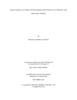 Human signals of need: Testing predictions from evolutionary and signaling theory