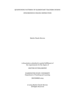 Questioning Patterns of Elementary Teachers During Synchronous Online Instruction