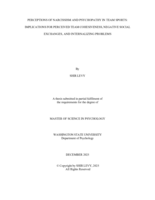 PERCEPTIONS OF NARCISSISM AND PSYCHOPATHY IN TEAM SPORTS: IMPLICATIONS FOR PERCEIVED TEAM COHESIVENESS, NEGATIVE SOCIAL EXCHANGES, AND INTERNALIZING PROBLEMS