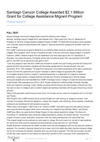 Santiago Canyon College Awarded $2.1 Million Grant for College Assistance Migrant Program 