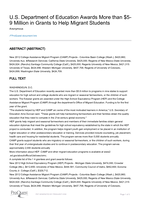 U.S. Department of Education Awards More than $5- 9 Million in Grants to Help Migrant Students