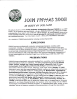 Pacific Northwest Archaeological Society (PNWAS) News Bulletins, 2001