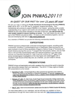 Pacific Northwest Archaeological Society (PNWAS) News Bulletins, 2011