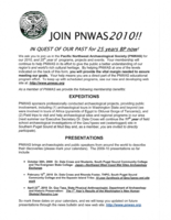 Pacific Northwest Archaeological Society (PNWAS) News Bulletins, 2010