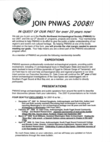 Pacific Northwest Archaeological Society (PNWAS) News Bulletins, 2008