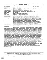 College Assistance Migrant Program, Performance Report, 1981~82 