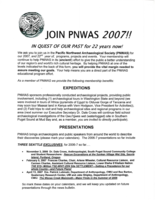 Pacific Northwest Archaeological Society (PNWAS) News Bulletins, 2007