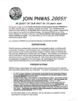 Pacific Northwest Archaeological Society (PNWAS) News Bulletins, 2005