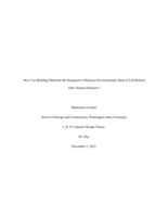 How Can Building Materials Be Designed to Minimize Environmental Harm if Left Behind After Natural Disasters?