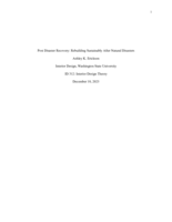 Post Disaster Recovery: Rebuilding Sustainably After Natural Disasters