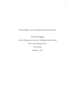 Wicked Problem: Toxic Waste Disposal in Historic Restoration