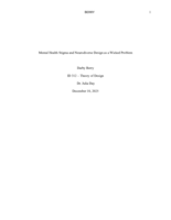 Mental Health Stigma and Neurodiverse Design as a Wicked Problem