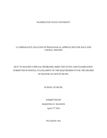 A Comparative Analysis of Pedagogical Approaches for Solo and Choral Singers 