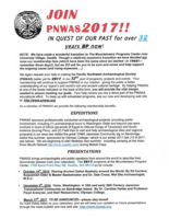 Pacific Northwest Archaeological Society (PNWAS) News Bulletins, 2017