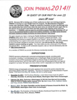 Pacific Northwest Archaeological Society (PNWAS) News Bulletins, 2014