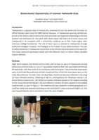 Biomechanical Characteristics of Common Taekwondo Kicks