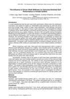 The Influence of Driver Shaft Stiffness on Outcome-Oriented Golf Performance in Female Golfers