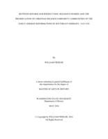 Between Reform and Persecution: Religious Women and the Preservation of Christian Religious Minority Communities of the Early German Reformations in Southeast Germany, 1523-1528