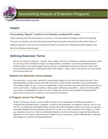 Documenting Impacts of Extension Programs