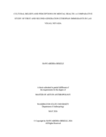CULTURAL BELIEFS AND PERCEPTIONS ON MENTAL HEALTH: A COMPARATIVE STUDY OF FIRST AND SECOND-GENERATION ETHIOPIAN IMMIGRANTS IN LAS VEGAS, NEVADA