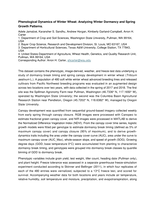 Phenological Dynamics of Winter Wheat: Analyzing Winter Dormancy and Spring Growth Patterns