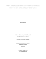 Writing Authentically in First Year Composition: How to Mitigate Student Usage of Artificial Intelligence in English 101