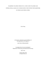 Examining Teaching Stress of K-12 Education Teachers and International Graduate Course Instructors Within the Framework of Stress and Stress Coping