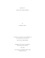 Essays on Food and Consumer Choices