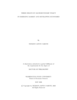 Three Essays on Macroeconomic Policy in Emerging Market and Developing Economies
