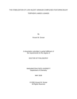 THE STABILIZATION OF LOW-VALENT URANIUM COMPLEXES FEATURING BULKY TERPHENYL AMIDO LIGANDS