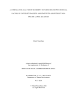 A COMPARATIVE ANALYSIS OF MOVEMENT DEFICIENCIES AND PSYCHOSOCIAL FACTORS IN UNIVERSITY FACULTY AND STAFF WITH AND WITHOUT NON-SPECIFIC LOWER BACK PAIN