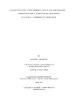 A QUALITATIVE STUDY OF THE IMPLEMENTATION OF A CLASSROOM-BASED POSITIVE BEHAVIORAL INTERVENTIONS AND SUPPORTS  PRACTICE IN A COMPREHENSIVE HIGH SCHOOL