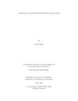 STATISTICAL LEARNING WITH TENSOR VALUED DATA