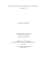 RURAL SUPERINTENDENTS’ DECISION MAKING: A MICROPOLITICAL PERSPECTIVE