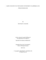 CARRY-OVER EFFECTS OF THE REARING ENVIRONMENT ON AMPHIBIAN ANTI-PREDATOR BEHAVIOR