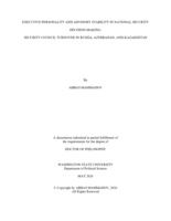 Executive Personality and Advisory Stability in National Security Decision-Making: Security Council Turnover in Russia, Azerbaijan, and Kazakhstan