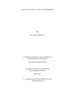 Essays on Capital Structure Decisions