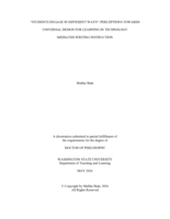 “STUDENTS ENGAGE IN DIFFERENT WAYS”: PERCEPTIONS TOWARDS UNIVERSAL DESIGN FOR LEARNING IN TECHNOLOGY MEDIATED WRITING INSTRUCTION