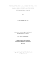 THE REFLECTIVE MATHEMATICAL EXPERIENCES OF DEAF AND HARD-OF-HEARING STUDENTS: AN INTERPRETIVE PHENOMENOLOGICAL ANALYSIS