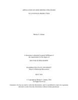Application of gene editing to livestock production
