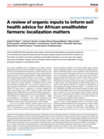 A review of organic inputs to inform soil health advice for African smallholder farmers: localization matters