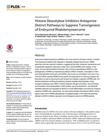 Histone Deacetylase Inhibitors Antagonize Distinct Pathways to Suppress Tumorigenesis of Embryonal Rhabdomyosarcoma