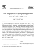 Organic matter technologies for integrated nutrient management in smallholder cropping systems of southern Africa