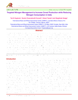 Targeted Nitrogen Management to Increase Cereal Production while Reducing Nitrogen Consumption in India