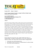Second Language Incidental Vocabulary Learning: The Effect of Online Textual, Pictorial, and Textual Pictorial Glosses