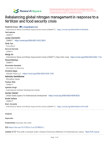 Rebalancing global nitrogen management in response to a fertilizer and food security crisis