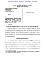 National HEP-CAMP Association Complaint for Declaratory, Injunctive, and Mandamus Relief