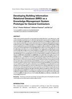 Developing Building Information Relational Database (BIRD) as a Knowledge-Management System Prototype for General Contractors