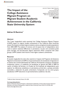 The Impact of the College Assistance Migrant Program on Migrant Student Academic Achievement in the California State University System